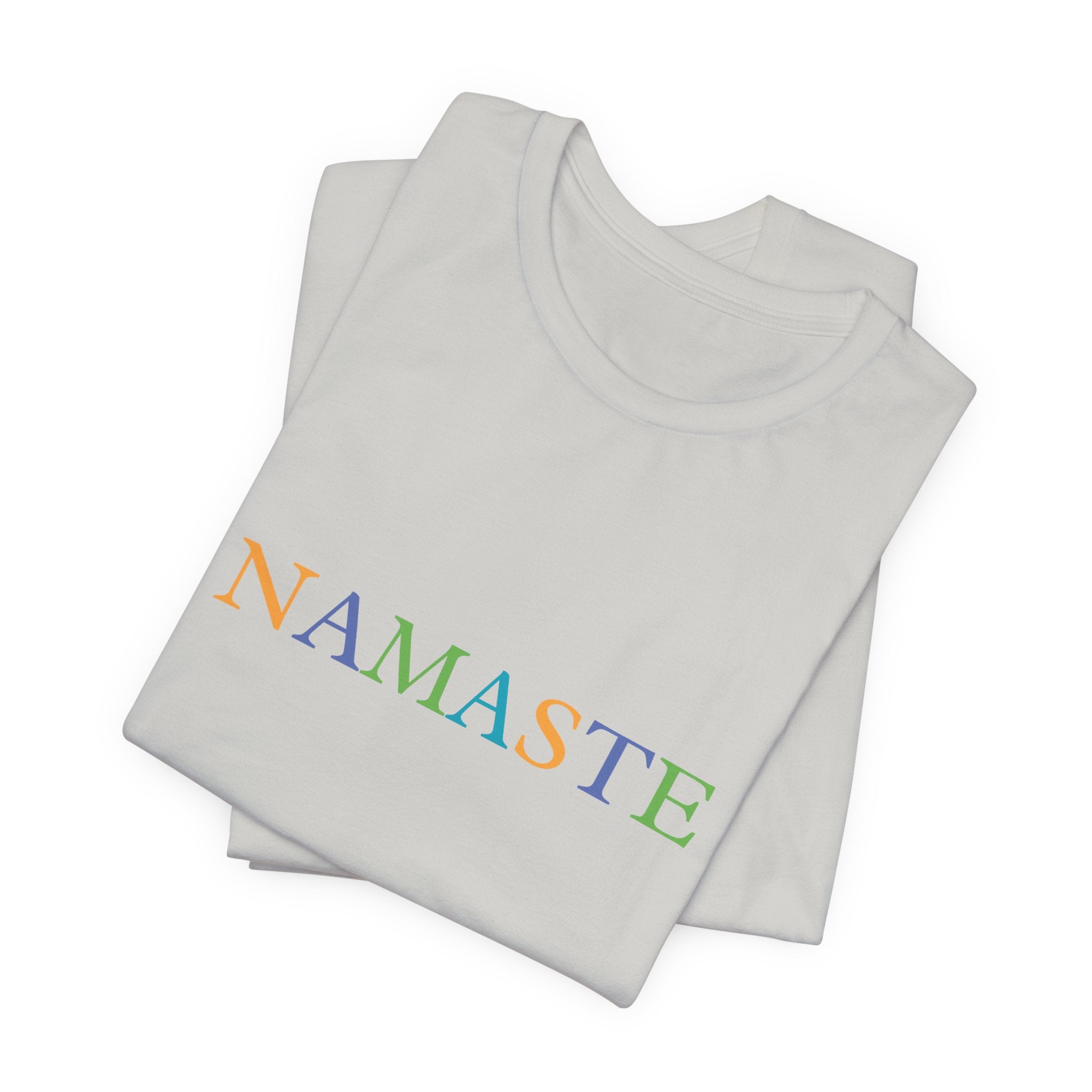 Tramunquiero NAMASTE यूनिसेक्स टी-शर्ट राउंड नेकलाइन के साथ
