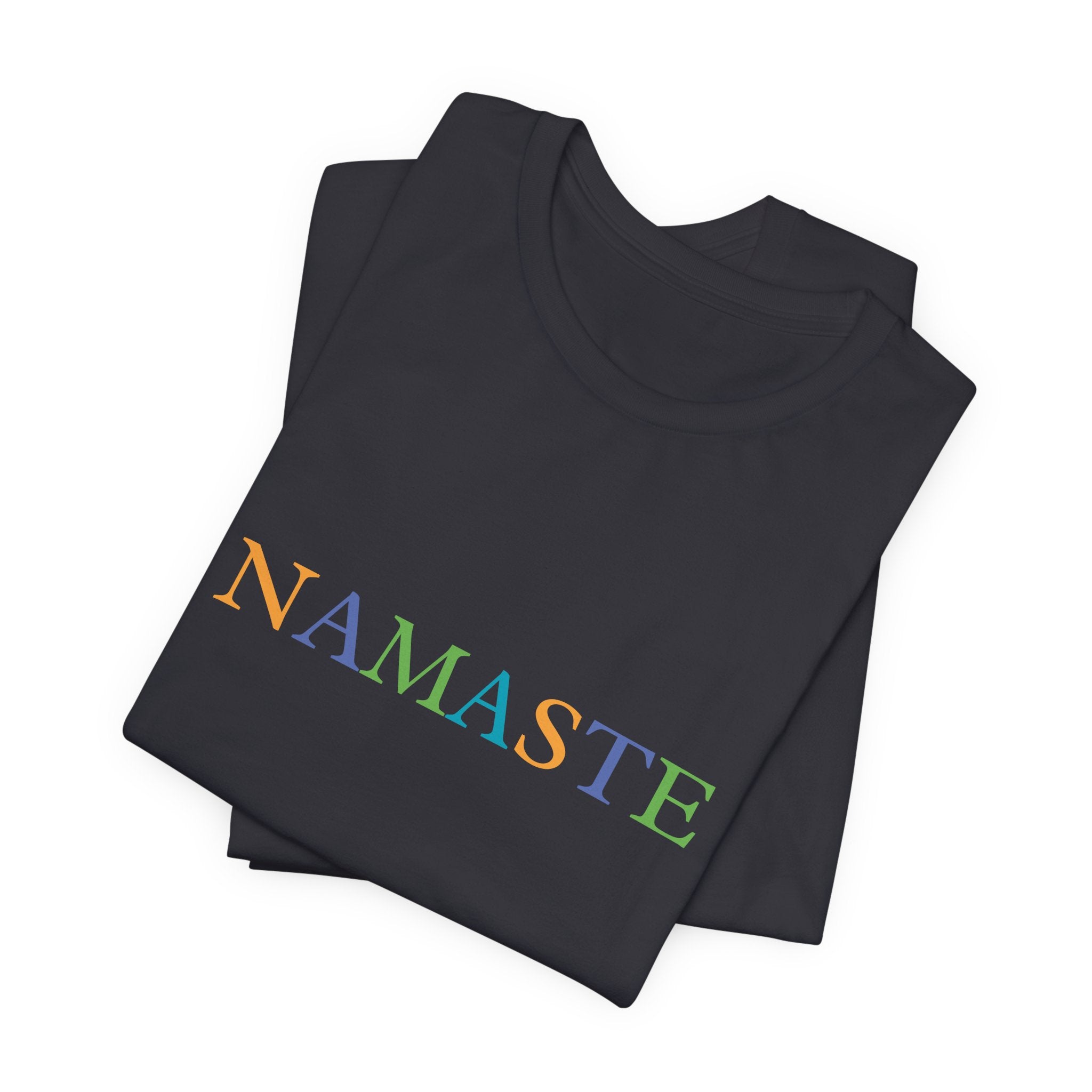 Tramunquiero NAMASTE यूनिसेक्स टी-शर्ट राउंड नेकलाइन के साथ
